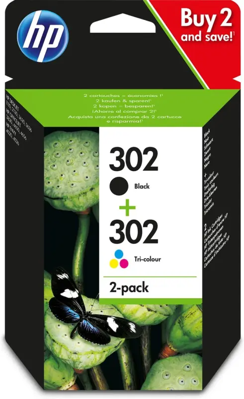 HP 302 2 iepakojuma Melna/Tri-kolor oriģinālas