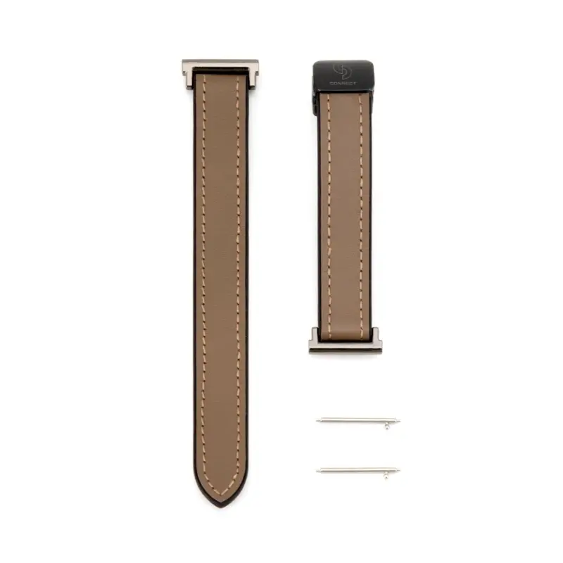 Connect 20mm Silicone Leather Watch Strap