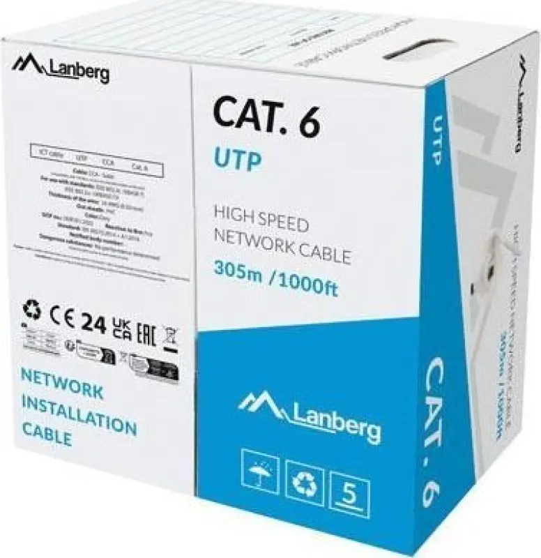 Lanberg Cat6 UTP Ethernet Kabelis, 305m