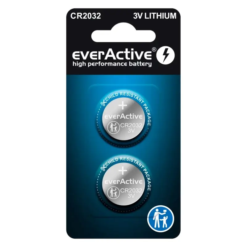 Lithija akumulatori everActive CR2032 - blisterē