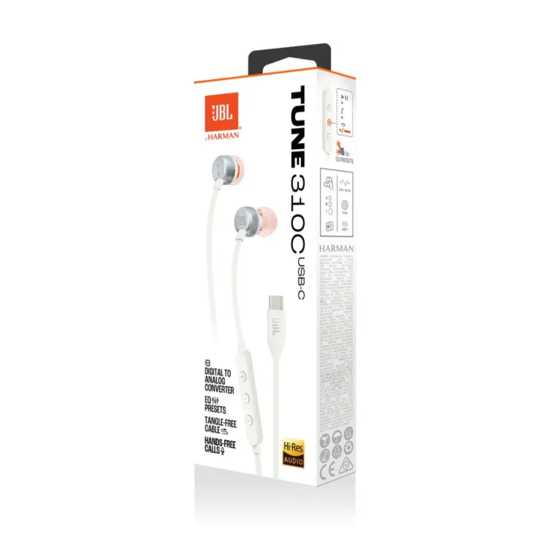 JBL Tune 310C USB-C White -