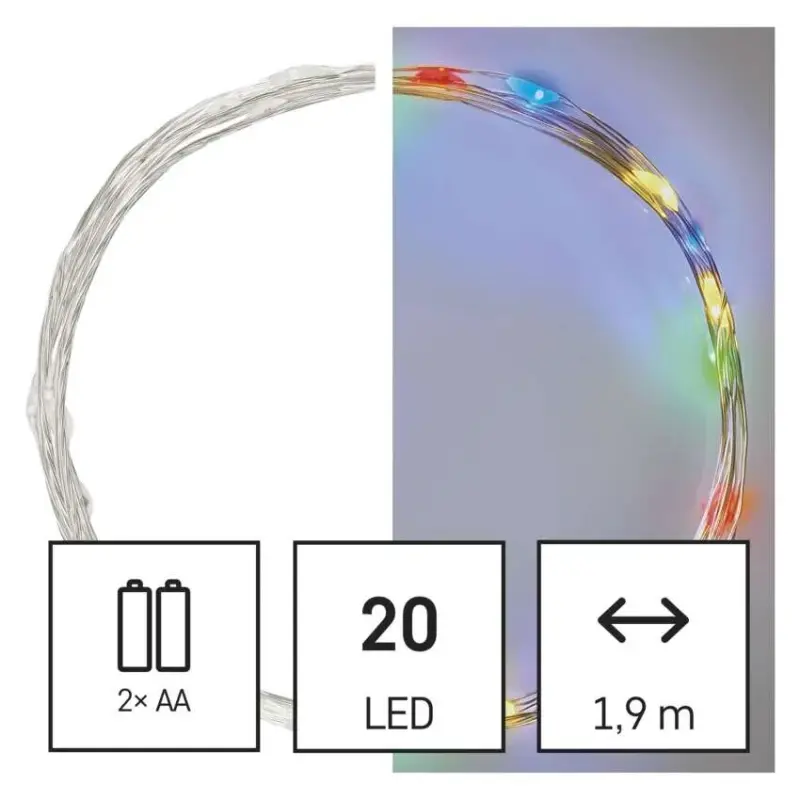 EMOS 20LED Ziemassvētku Nano IP20 2AA