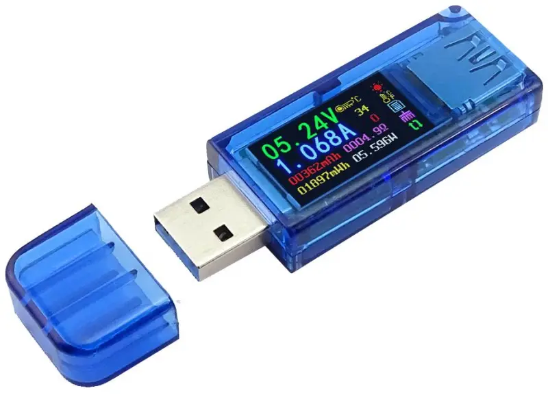USB voltmetrs un ampermetrs 0-30V 3