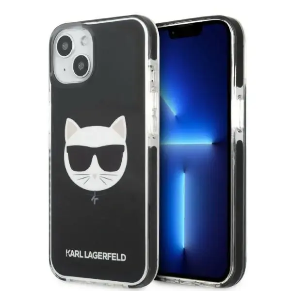 Karl Lagerfeld TPE Choupette galvas korpuss iPhone 13 Melns
