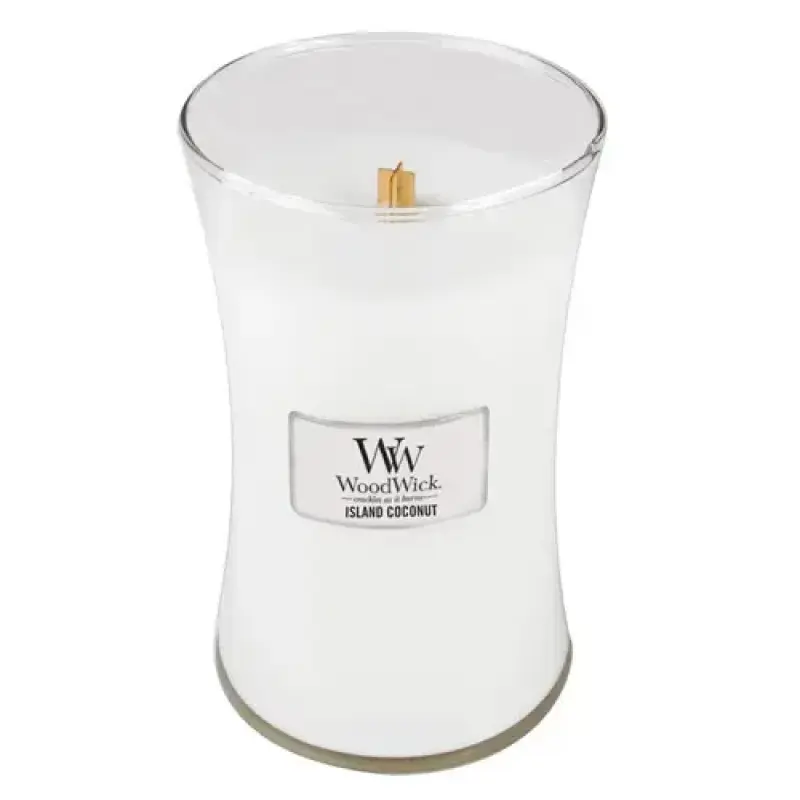 WoodWick Sala Kokosriekstu aromātiska svece ar