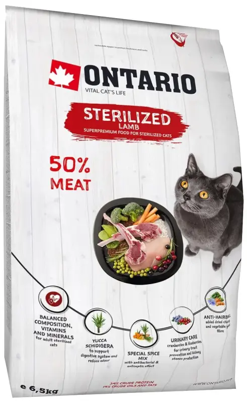 Sauss, sterilizēta aitu gaļa, Ontario Cat