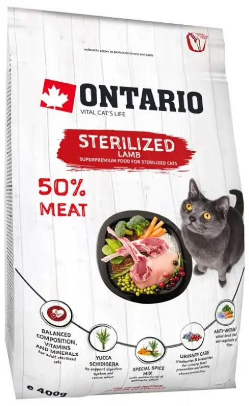 Sauss, sterilizēta lācīte Ontario Cat, 400
