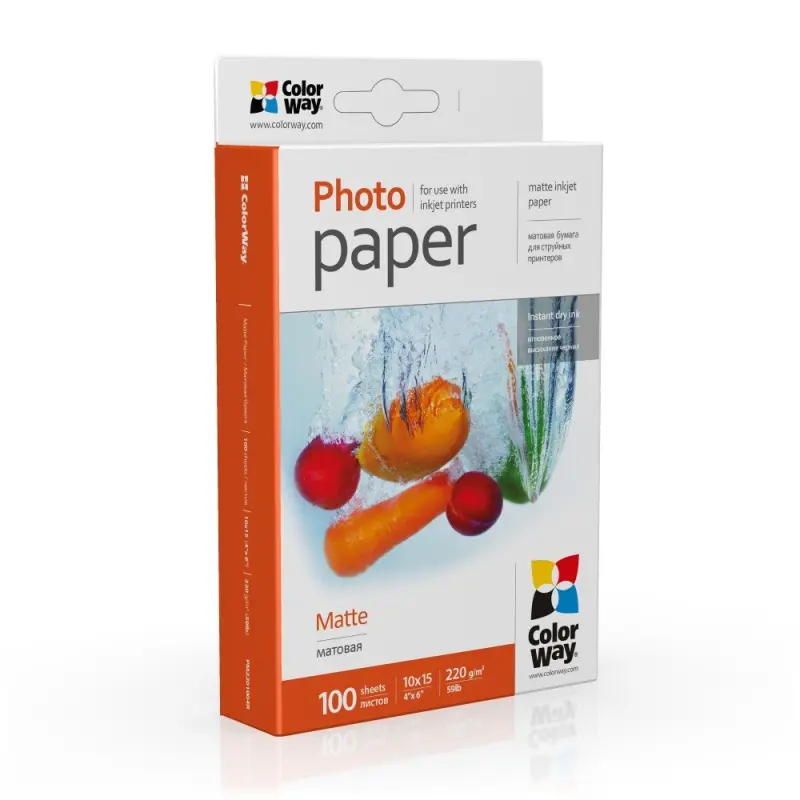 Fotopapīrs ColorWay 10x15cm, 220g/m², 100 loksnes