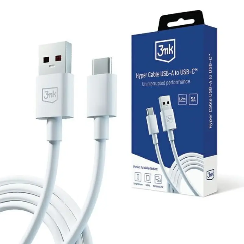 3mk Hyper USB-A uz USB-C kabelis