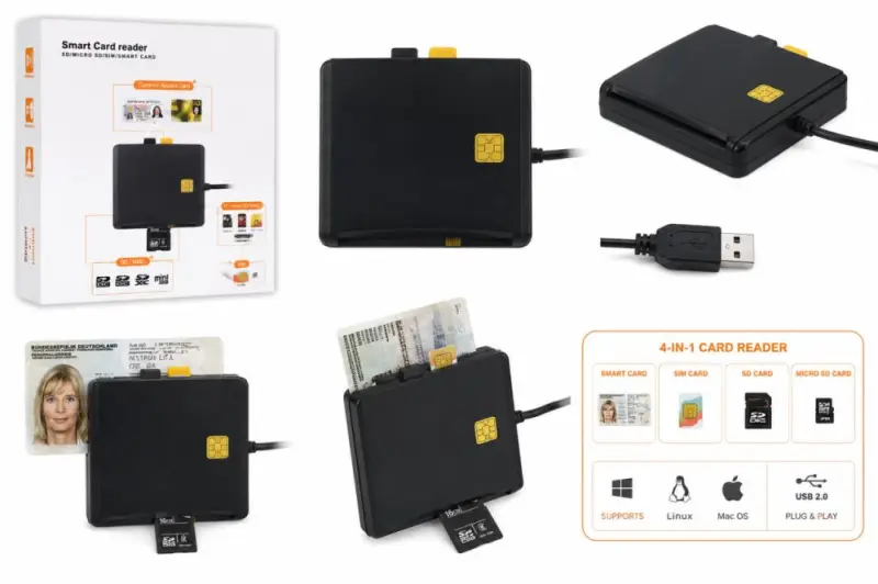 ILike 4-in-1 USB Smart Card Reader