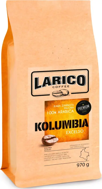 Larico Kolumbijas pilngrūdas kafija Excelso 970