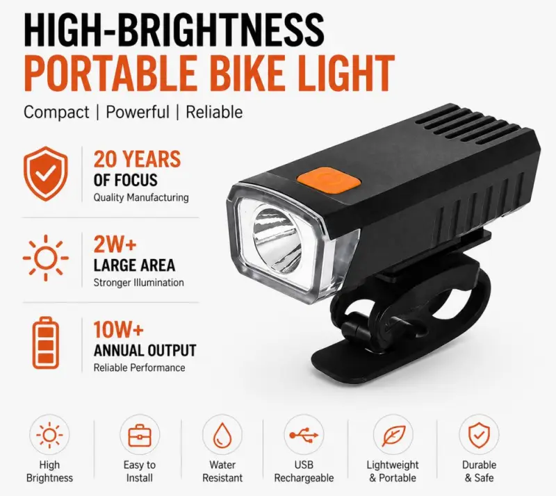 ILike USB Rechargeable Bike Front Light