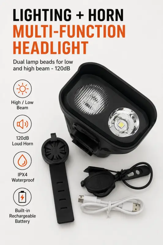 ILike JOHORSE Rechargeable Bike Light with