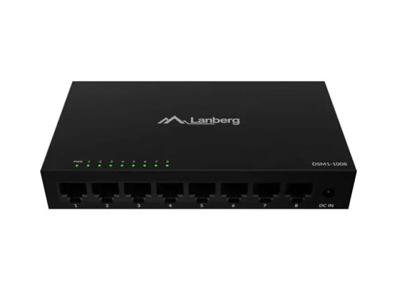 Lanberg 8x 1Gb/s Nevadāma slēdzis, 12V