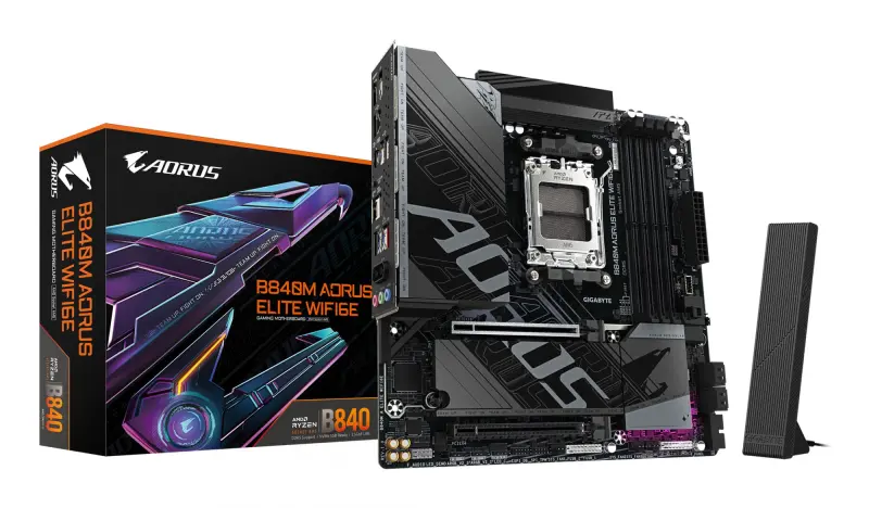 Mātesplate GIGABYTE B840M AORUS ELITE WIFI6E