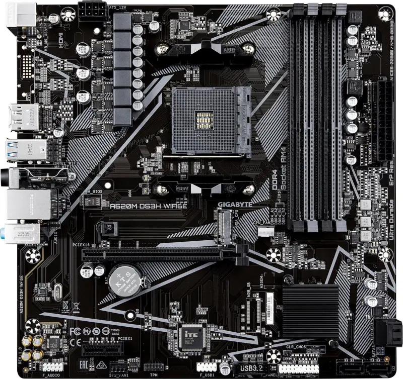 Gigabyte A520M DS3H WIFI6E mātesplate, AMD