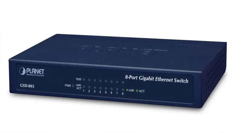 PLANET 8 portu 10/100/1000Mbps Gigabitu Ethernet