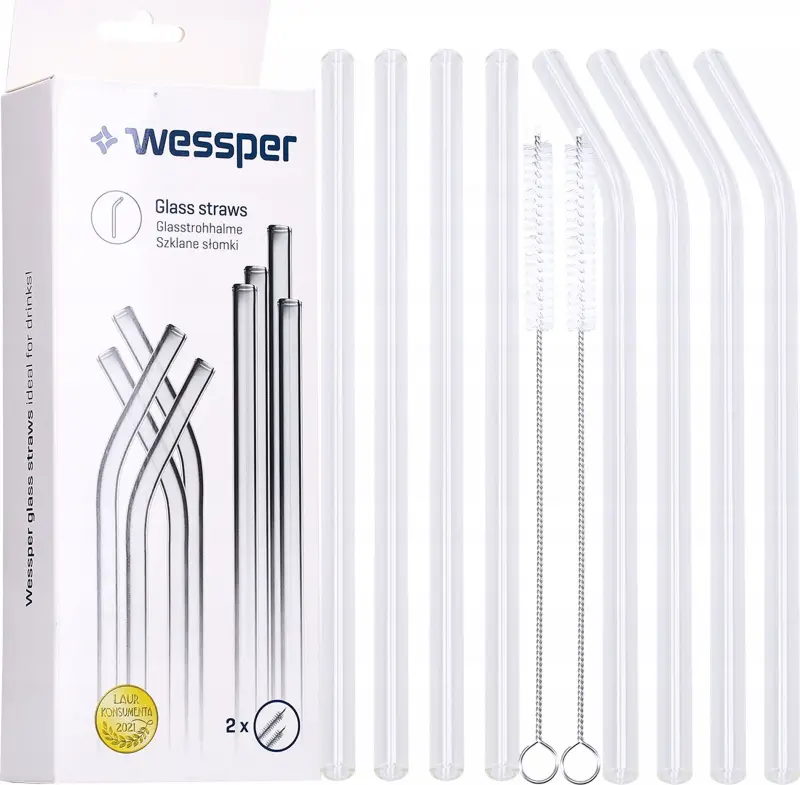 Wessper Komplekts 8 stikla salmiņu +