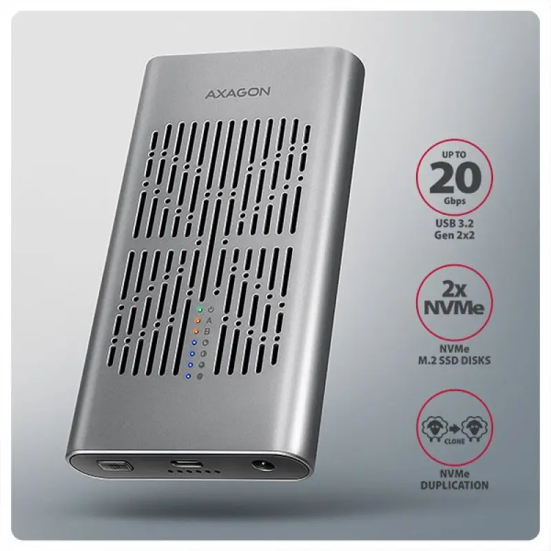 Axagon AXAGON EEM2-20GD, ārējais USB-C 20