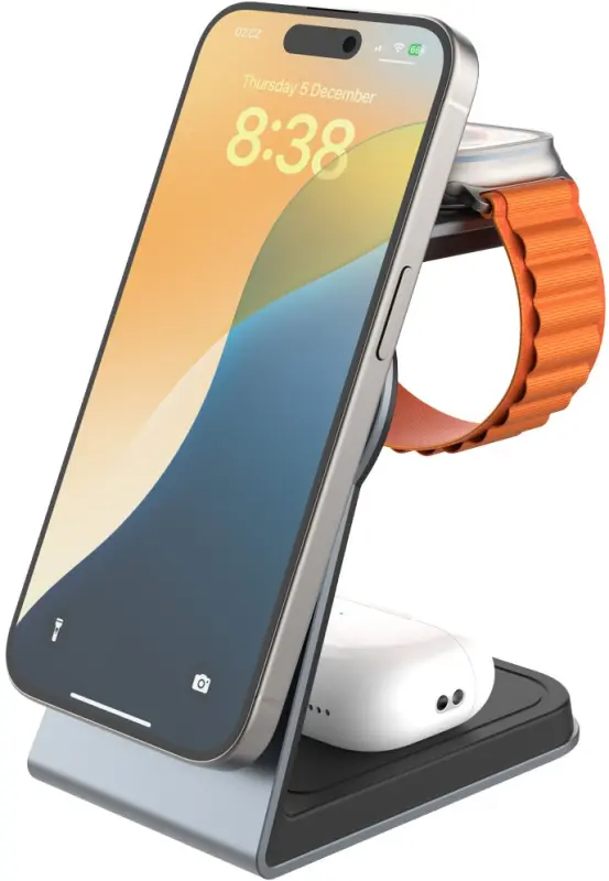 Fixed Stāvvieta ar bezvadu uzlādi 3-in-1