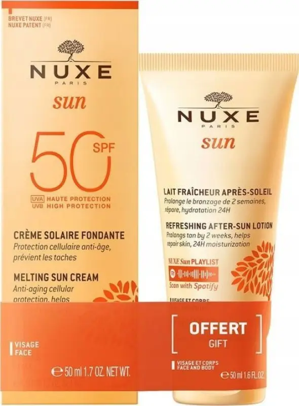Nuxe komplekts: Sun Melting sejas aizsargkrēms