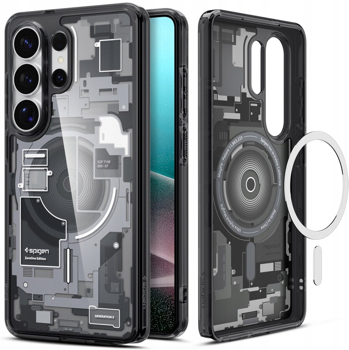 Spigen Spigen aizsargvāciņš Ultra Hybrid Mag MagSafe priekš Samsung Galaxy S26 Ultra Zero One Melns