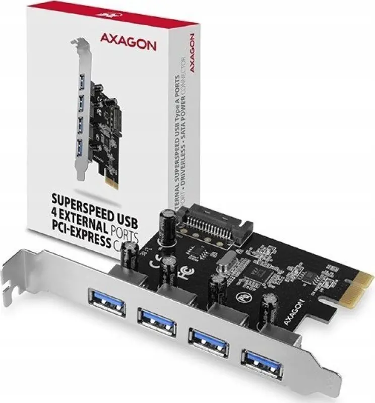 Axagon AXAGON PCEU-430RS PCIe kontrolieris, 4x