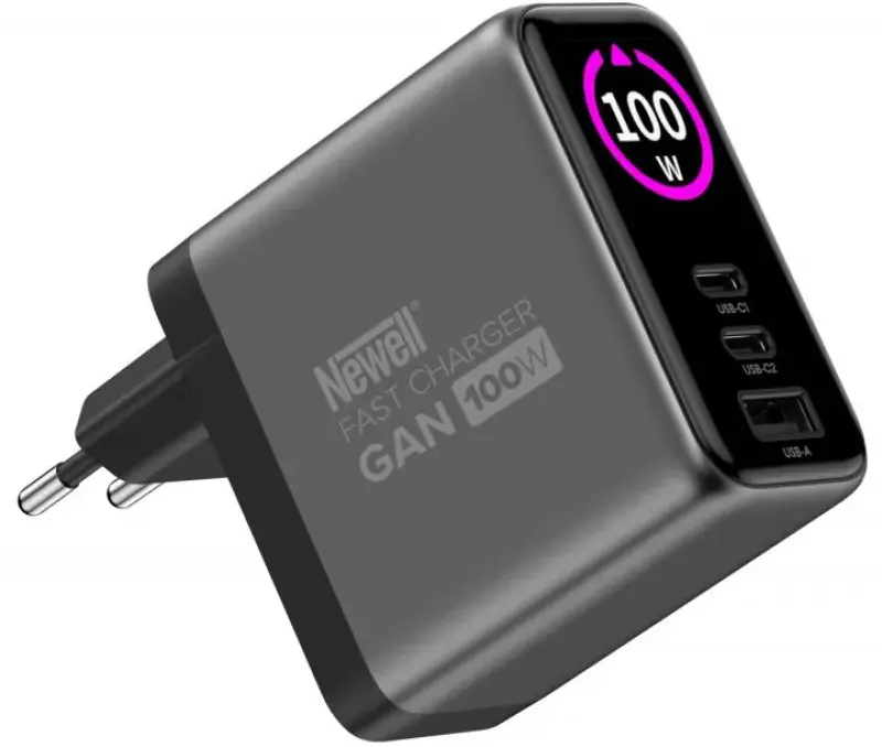 GaN 100W PD QC TFT Grey
