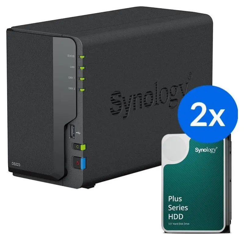 Synology DS223+ ar 2x HAT3300-6T (2x
