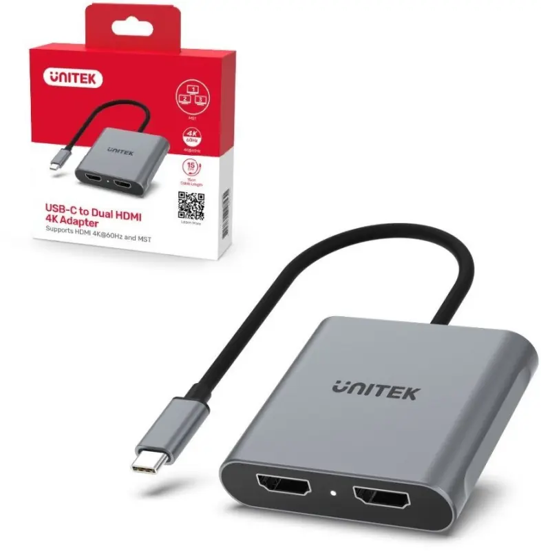 Unitek USB-C AV adapteris uz 2x
