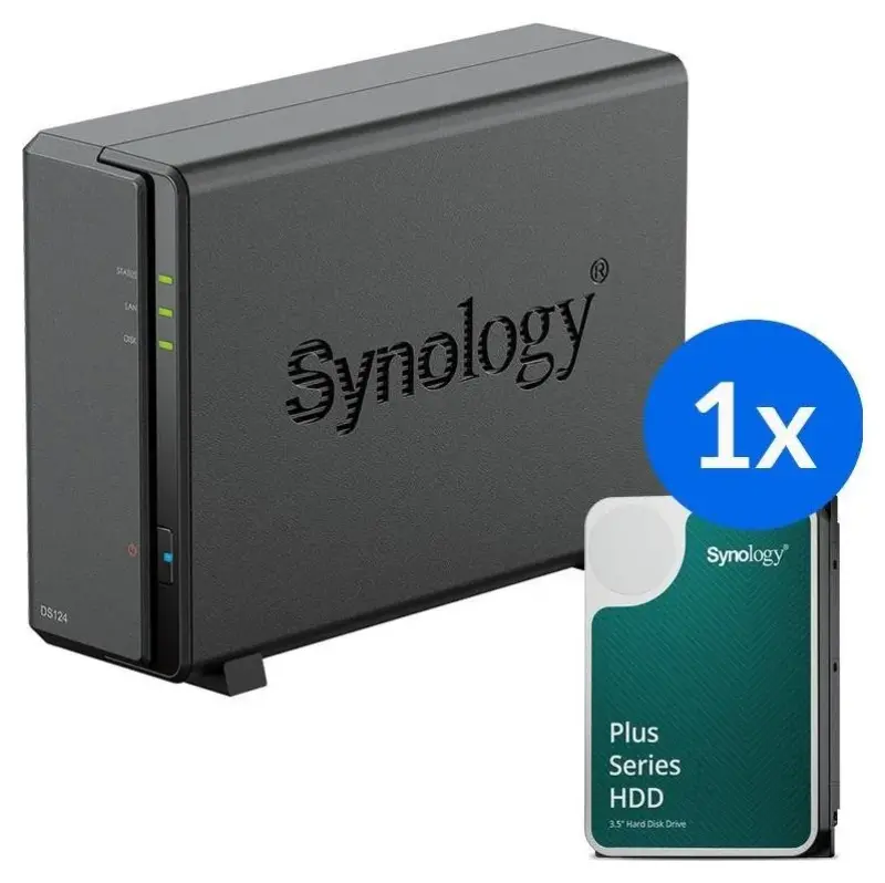 Synology DS124+ ar 1x HAT3300-4T (4TB)