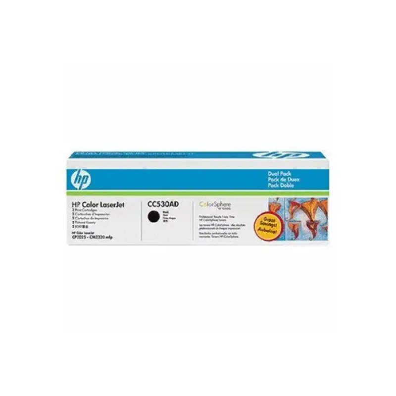 HP CC530AD Melna Tonera Kasetņu Divu