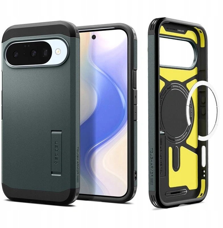 Spigen Tough Armor MagSafe lietā Google Pixel 10 / 10 Pro - Nebula Zaļa