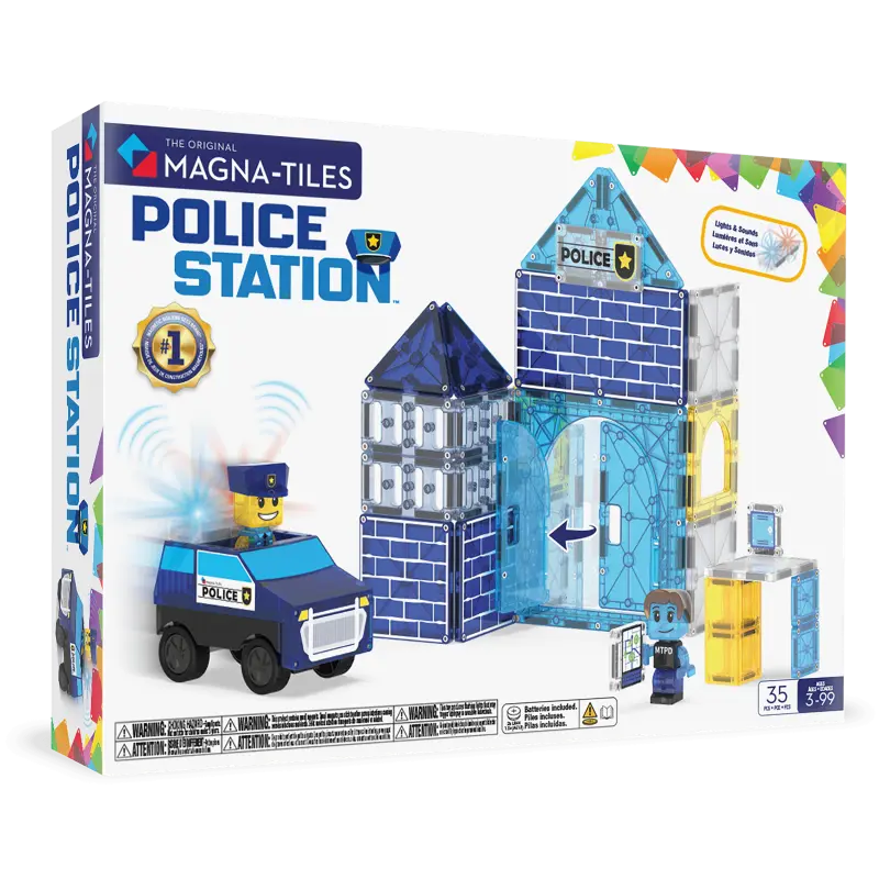 MAGNA-TILES Magnētiskais konstruktors Policijas iecirknis, 35