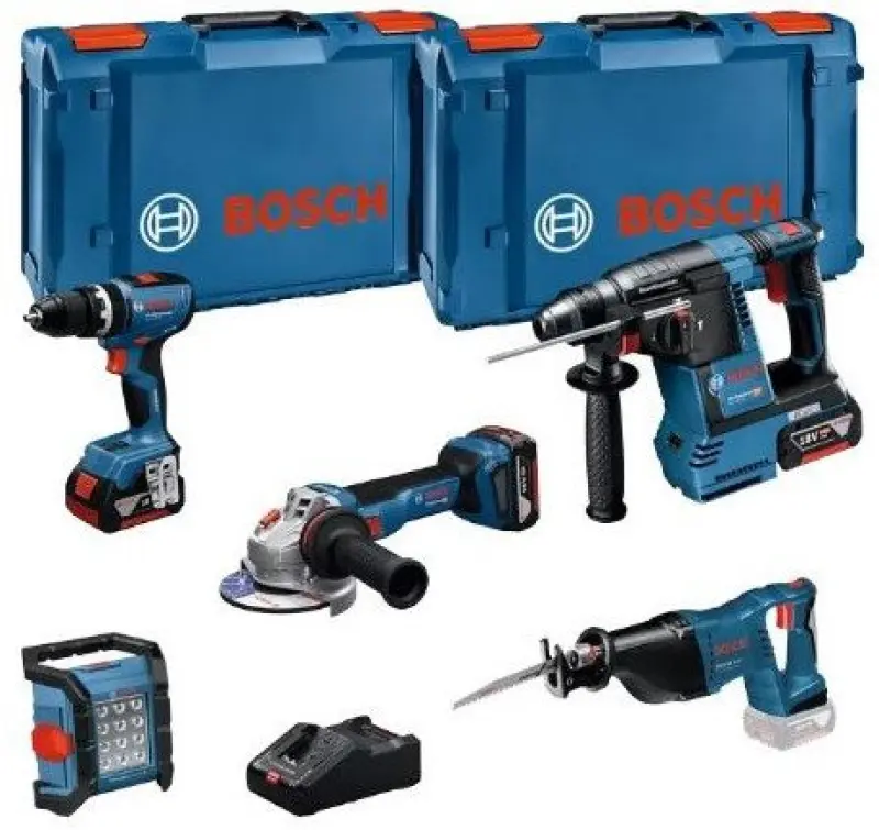 Bosch COMBI 18V instrumentu komplekts GSB+GBH+GWS+GSA+GLI+3x5