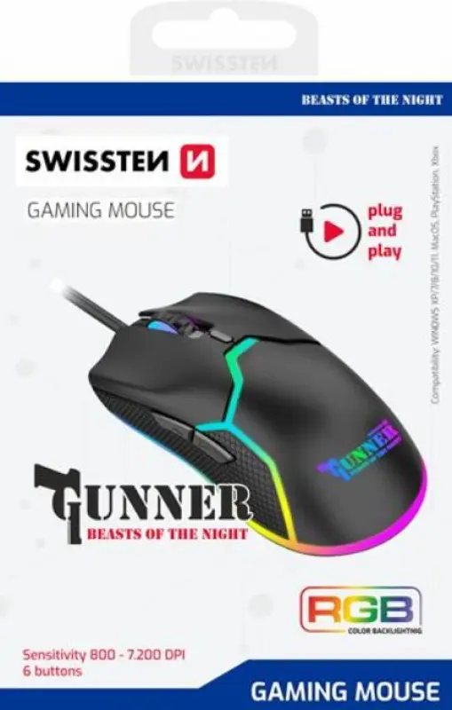 Swissten Swissten Gunner Spēļu Pele59107220 -