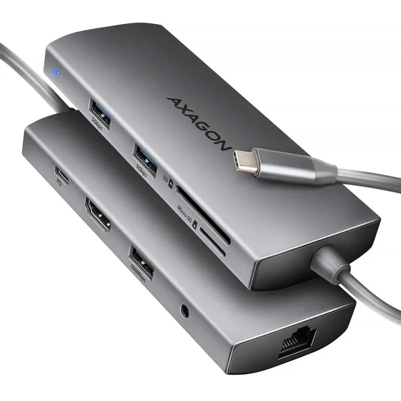 Axagon HMC-8HLSA USB hub 8in1 5Gbps