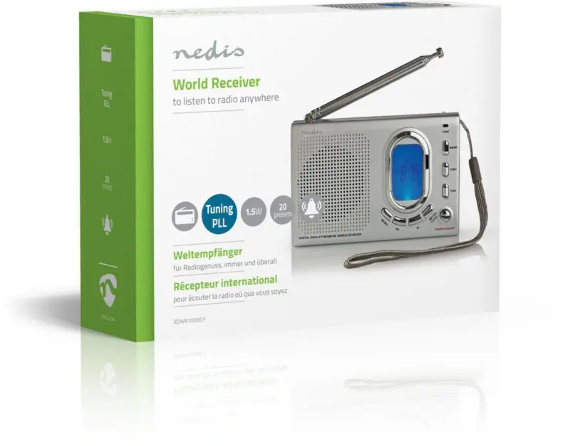 Radio Nedis Radio RDWR1000GY AM/FM/SW 1