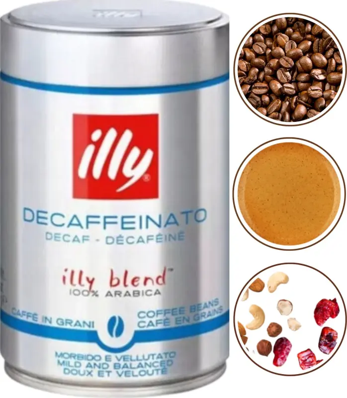 Illy Espresso Decaffeinato kafijas pupiņas 250