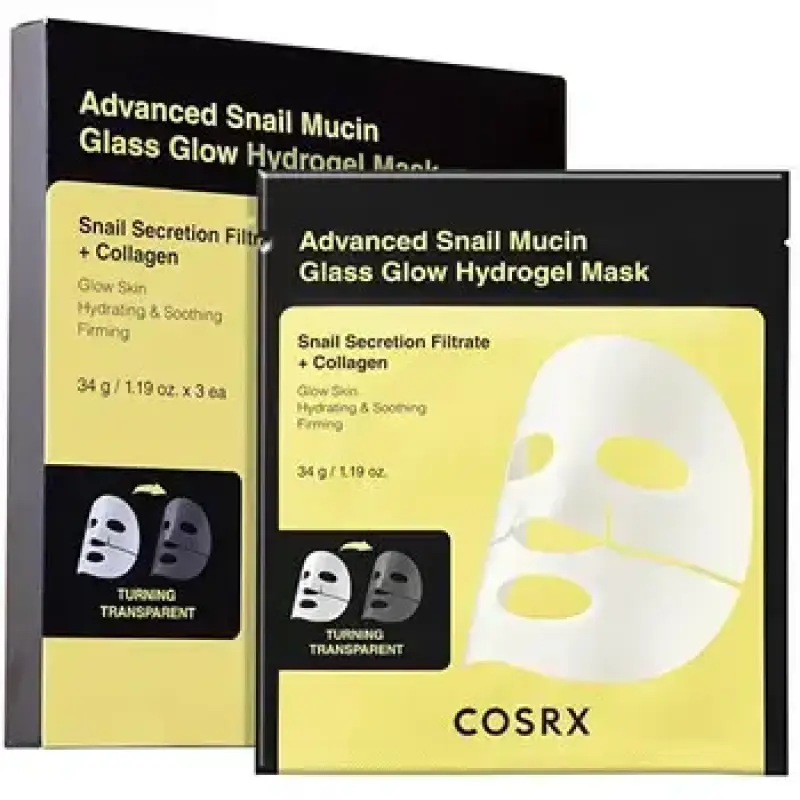 COSRX Glass Glow hidrogelu masku komplekts