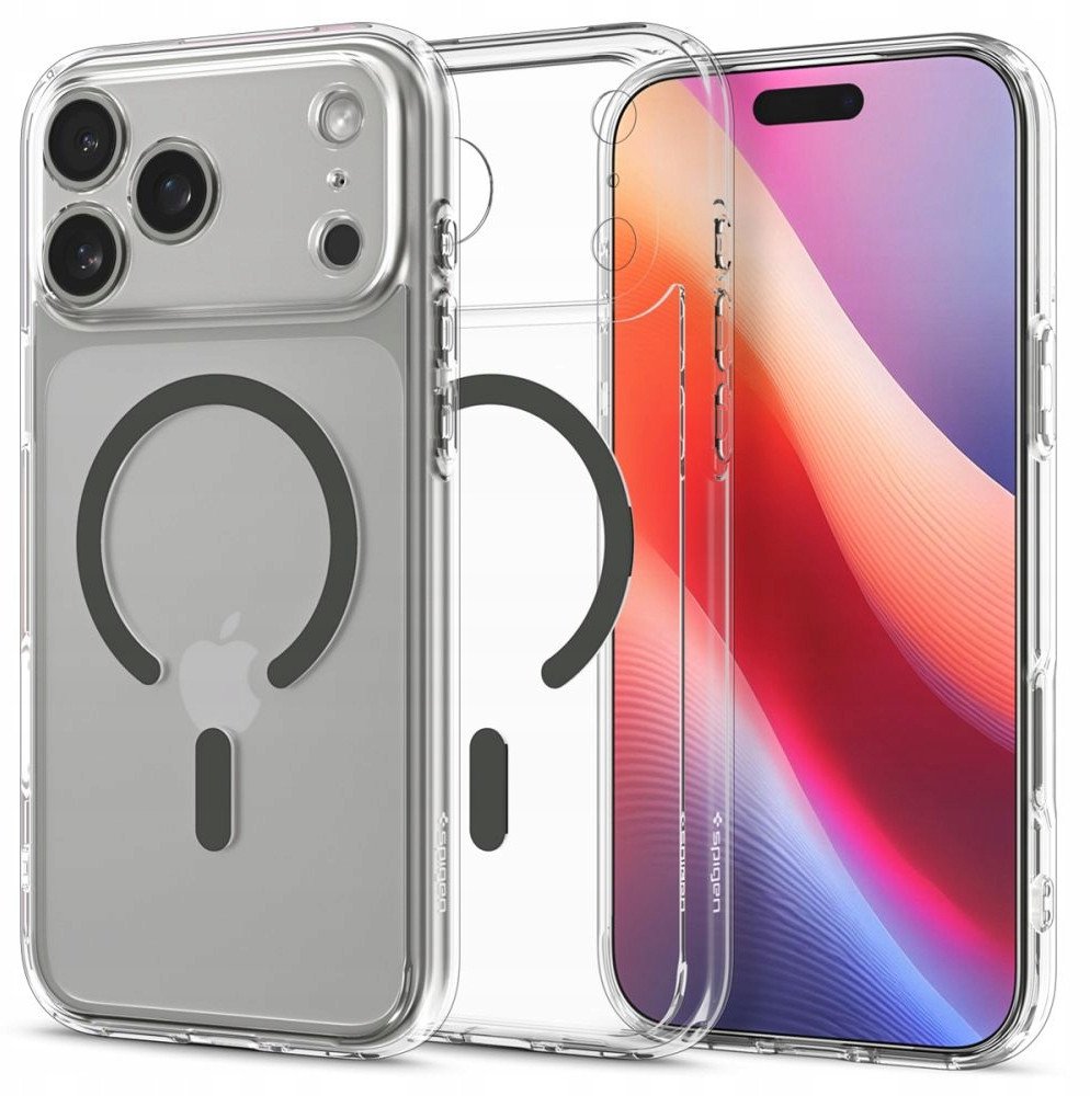 Spigen Ultra Hybrid MagMagSafe caurspīdīgs un grafīta aizsargkorpuss iPhone 17 Pro Max