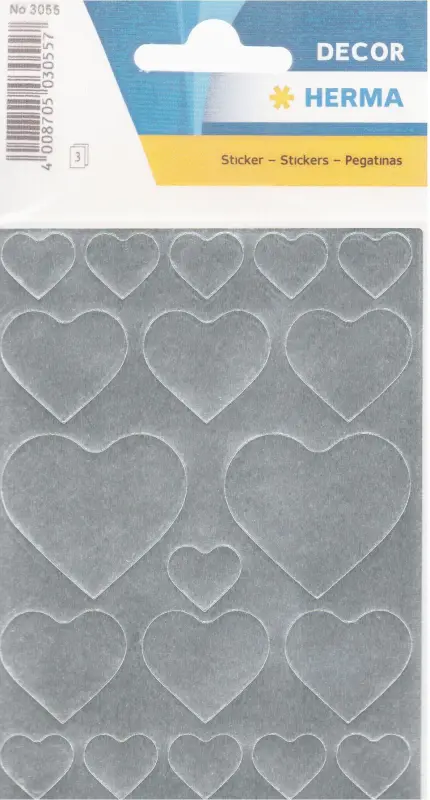 Herma uzlīme Decor sudraba sirdis 3055