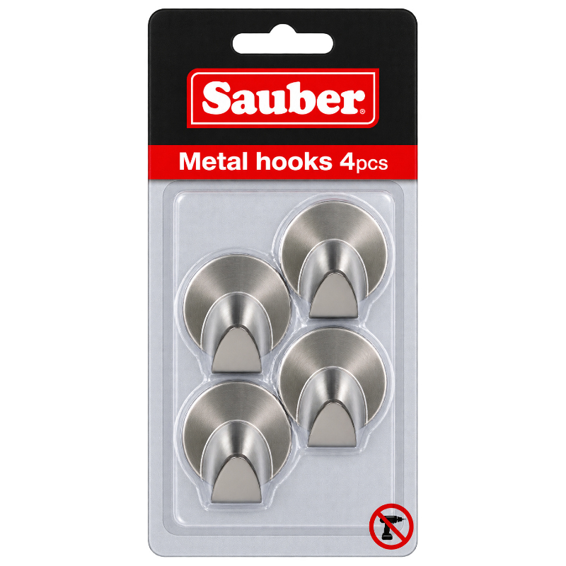 SAUBER Āķi 4 gab. apaļi dzelzs