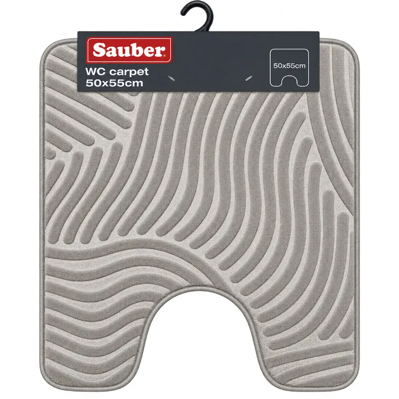 SAUBER WC paklājs 50x55cm gaiši pelēks/sudrabains