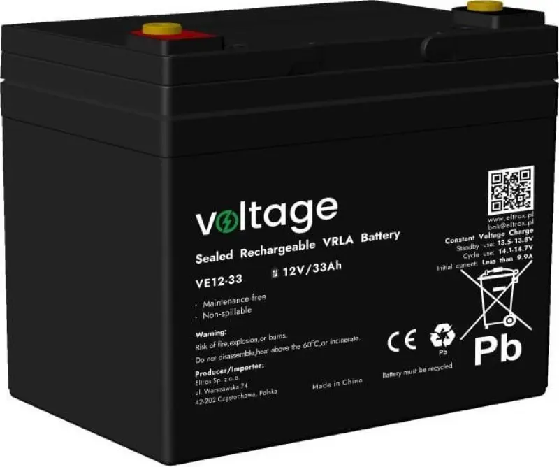 Voltage Akumulators AGM 12V 33Ah VE12-33