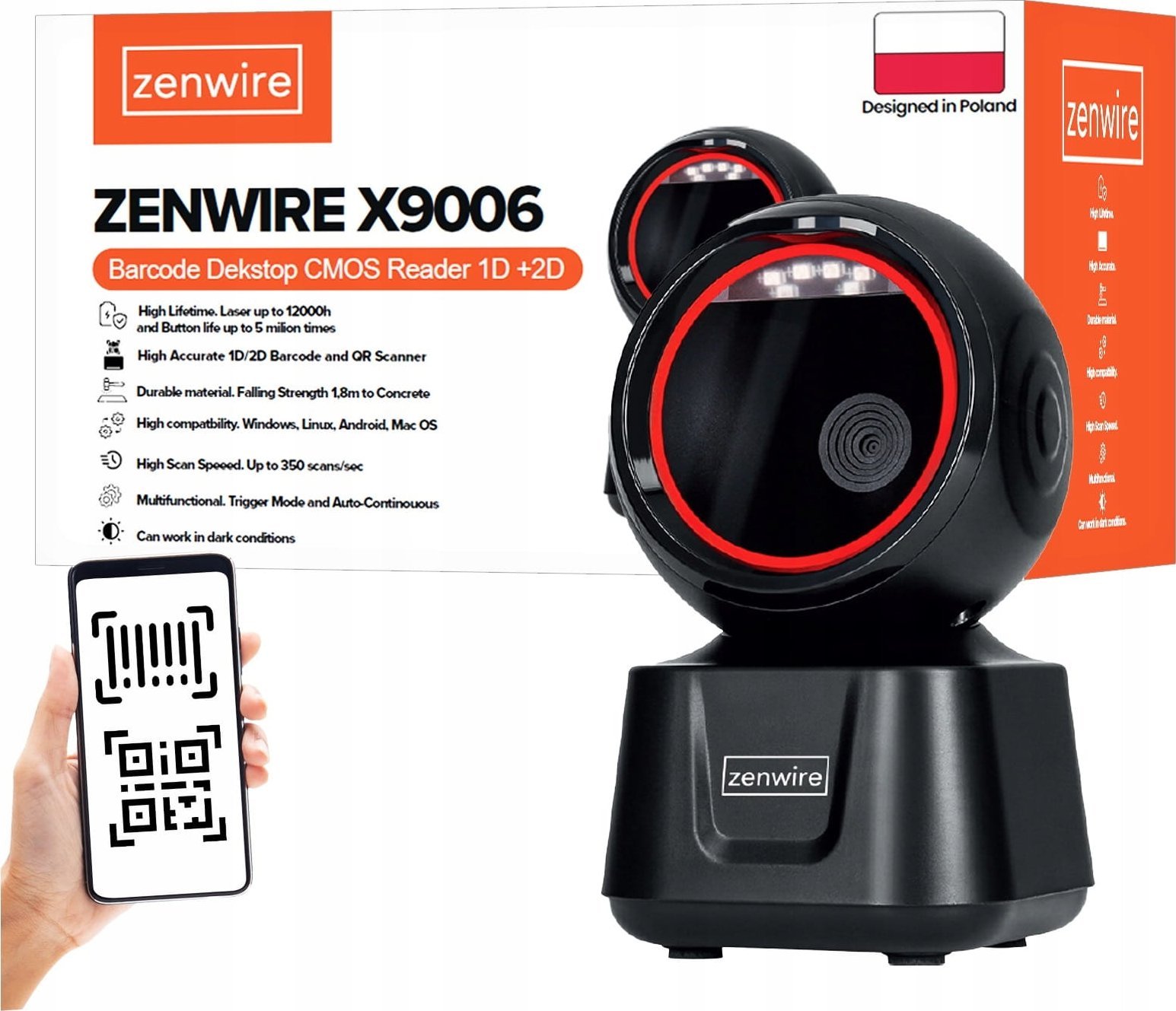 Svītrkodu skeneris Zenwire X9006