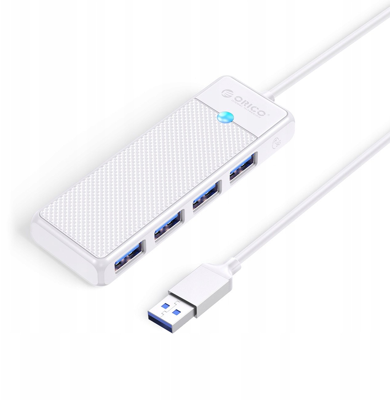 USB sadalītājs Orico PAPW4A-U3, 4 portu (4× USB-A 3.0), 1 m — balts (6941788868779)