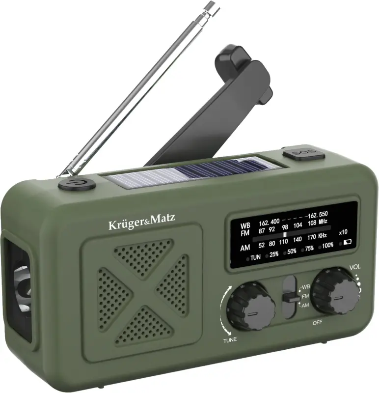Kruger&Matz saules radio, pārnēsājams avārijas radio