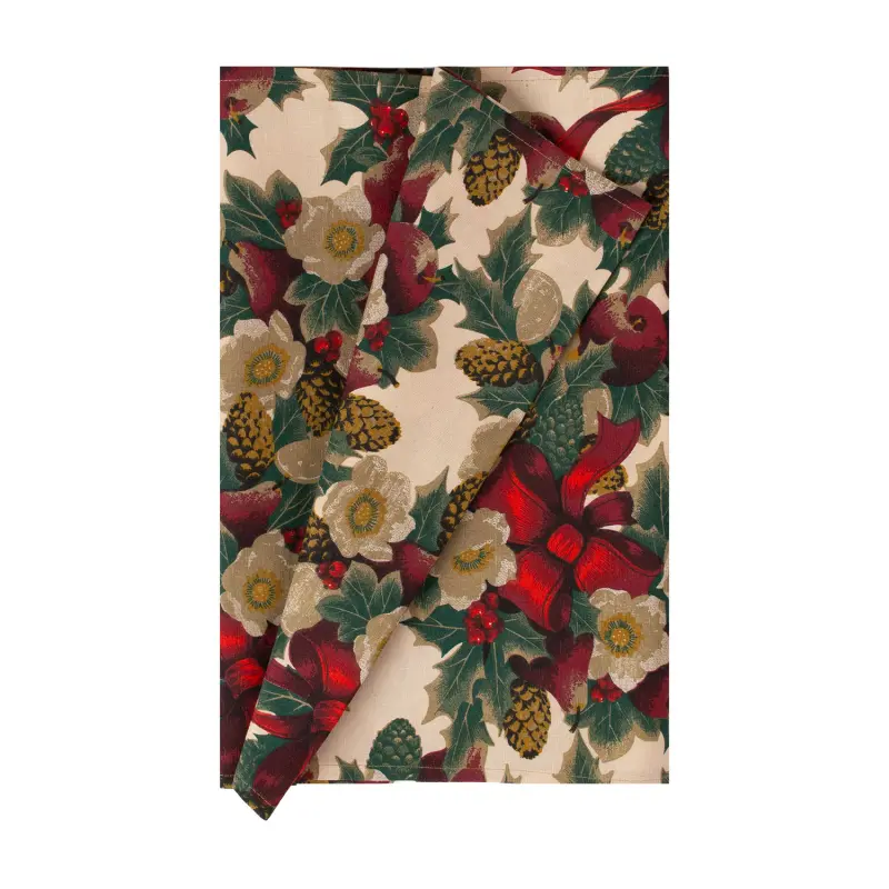 HOME4YOU Galdautiņš WINTER FLOWERS 43x150cm, lentes