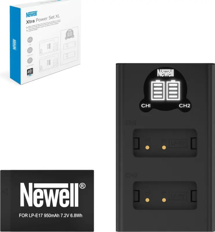 Newell akumulators NEWELL, divkanālu lādētājs DL-USB-C